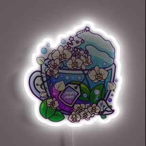 Aquarius Zodiac Teacup RGB Neon Sign