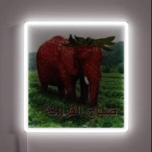 Arabic Strawberry Elephant Meme RGB Neon Sign