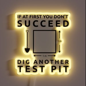 Archaeology If At First You Don T Succeed Dig Another Test Pit RGB Neon Sign