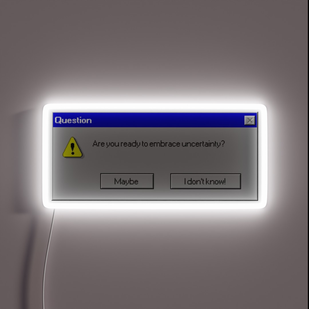 Are You Ready To Embrace Uncertainty RGB Neon Sign Are You Ready To Embrace Uncertainty RGB Neon Sign
