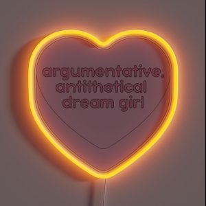 Argumentative Antithetical Dream Girl Candy Heart RGB Neon Sign