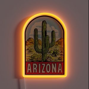 Arizona Vintage Travel Decal RGB Neon Sign Arizona Vintage Travel Decal RGB Neon Sign