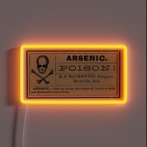 Arsenic Poison Skull Label RGB Neon Sign