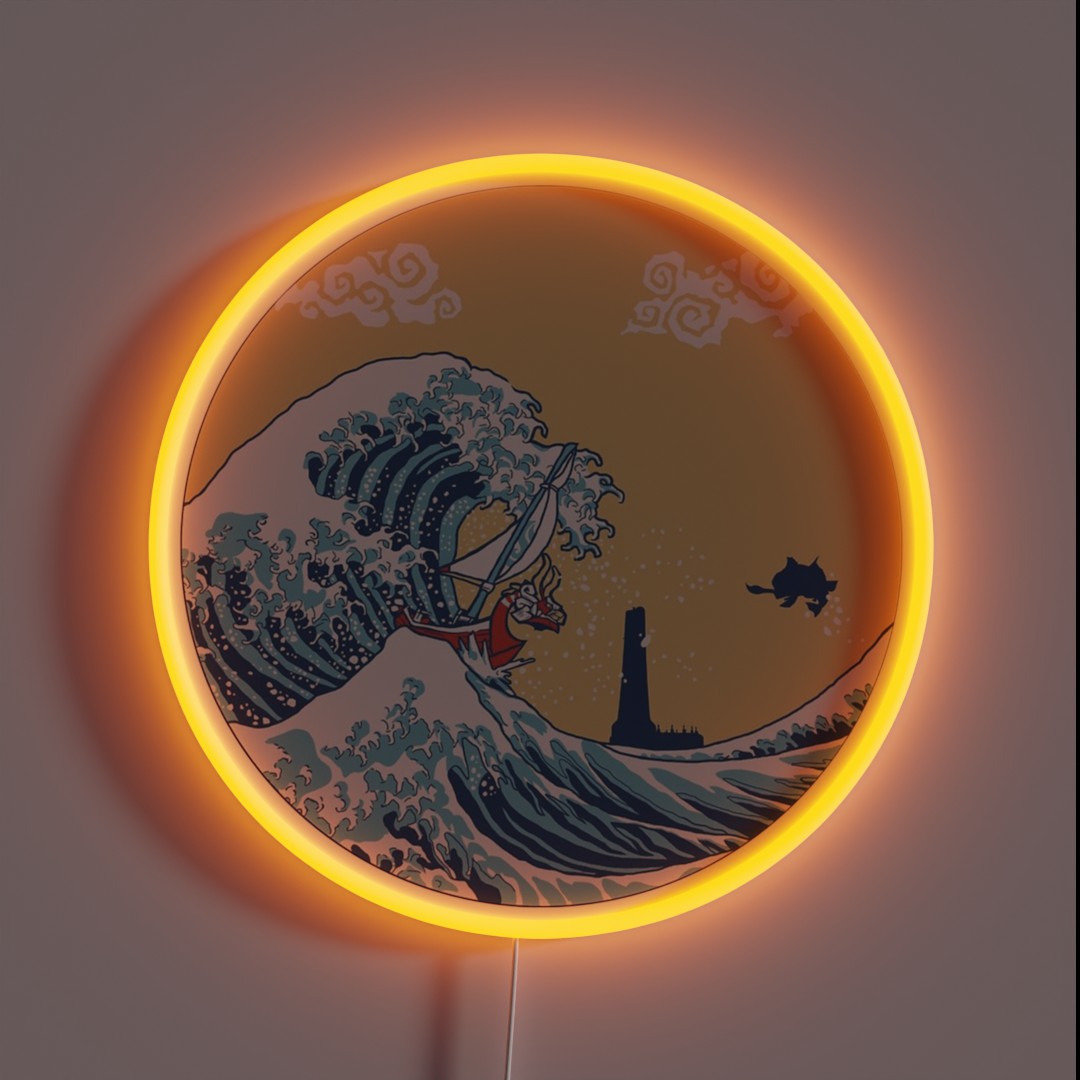 Art 90s Hokusai The Great Seagaming RGB Neon Sign Art 90s Hokusai The Great Seagaming RGB Neon Sign