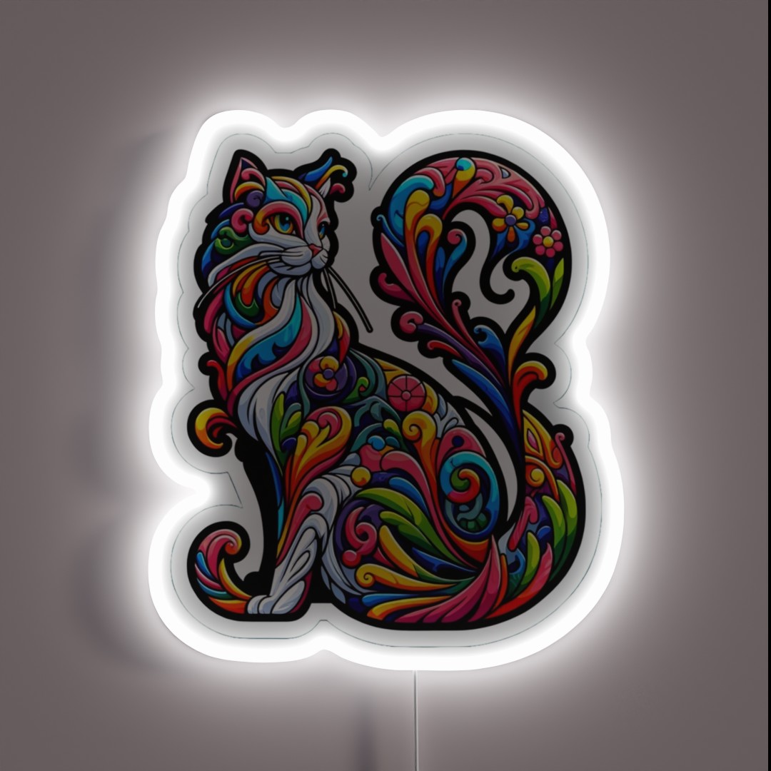 Art Nouveau Cat RGB Neon Sign Art Nouveau Cat RGB Neon Sign