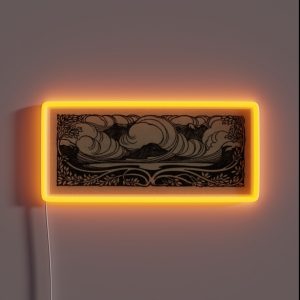 Art Nouveau Mountains RGB Neon Sign