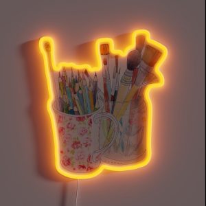 Art Tools Pencils And Brushes RGB Neon Sign