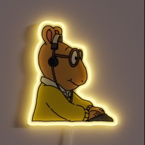 Arthur Headphones Meme RGB Neon Sign