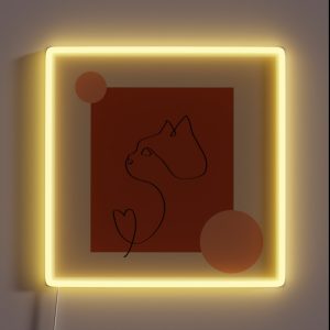 Artsy Cat Silhouette RGB Neon Sign