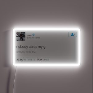 ASAP Yams Nobody Cares My G RGB Neon Sign