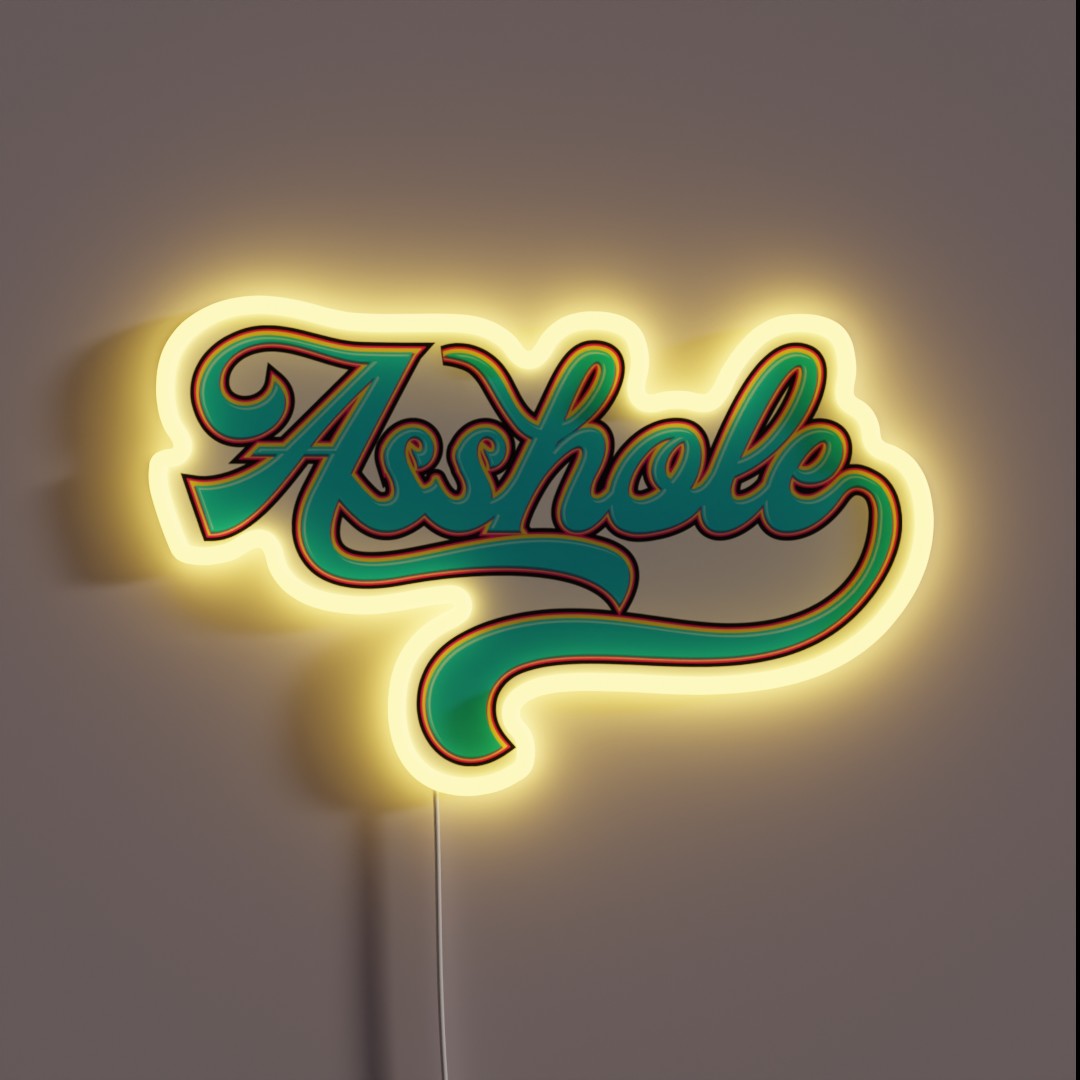 Asshole Funny Offensive Biker Cool Motorcycle RGB Neon Sign Asshole Funny Offensive Biker Cool Motorcycle RGB Neon Sign