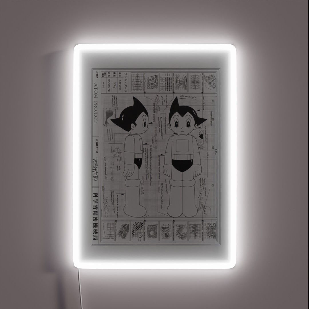 Astro Boy Blueprint RGB Neon Sign Astro Boy Blueprint RGB Neon Sign