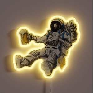 Astronaut Beer Party RGB Neon Sign