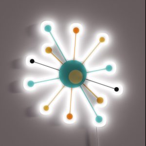 Atomic Era Star Teal Blue Orange Black Yellow Mid Mod RGB Neon Sign Atomic Era Star Teal Blue Orange Black Yellow Mid Mod RGB Neon Sign