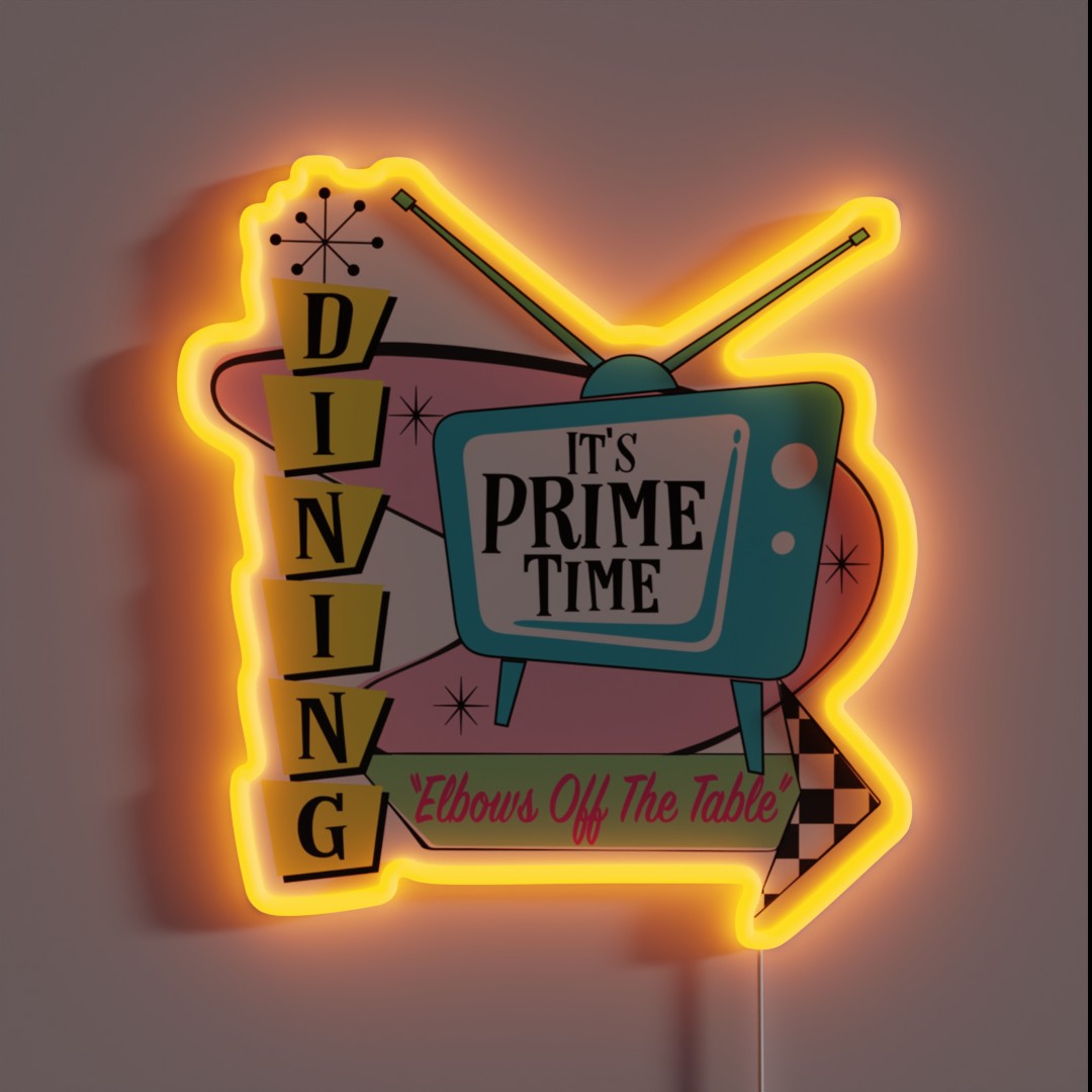 Atomic Retro 50 S Prime Time Dining RGB Neon Sign Atomic Retro 50 S Prime Time Dining RGB Neon Sign