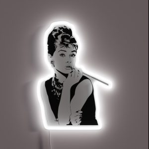 Audrey Hepburn Illustration RGB Neon Sign