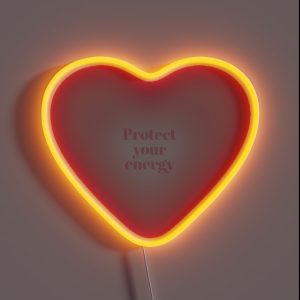 Aura Heart Protect Your Energy RGB Neon Sign