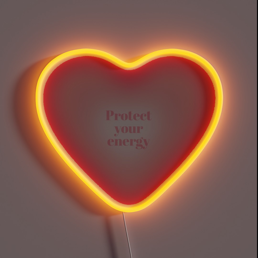 Aura Heart Protect Your Energy RGB Neon Sign Aura Heart Protect Your Energy RGB Neon Sign