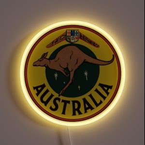 Australia Kangaroo Vintage Travel Decal RGB Neon Sign