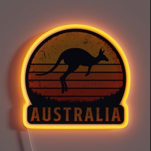 Australia Retro Kangaroo RGB Neon Sign