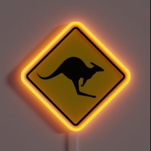 Australian Kangaroo Roadsign RGB Neon Sign