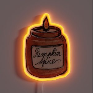 Autumn Illustration Fall Illustration Autumn Design Cute Design Candle Pumpkin Spice RGB Neon Sign