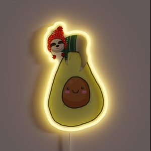 Avocado Christmas Sloths RGB Neon Sign