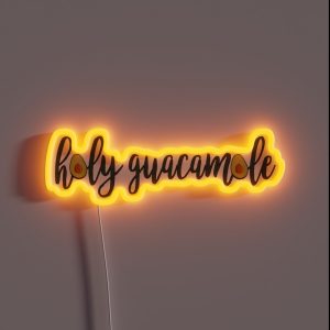 Avocado Holy Guacamole RGB Neon Sign