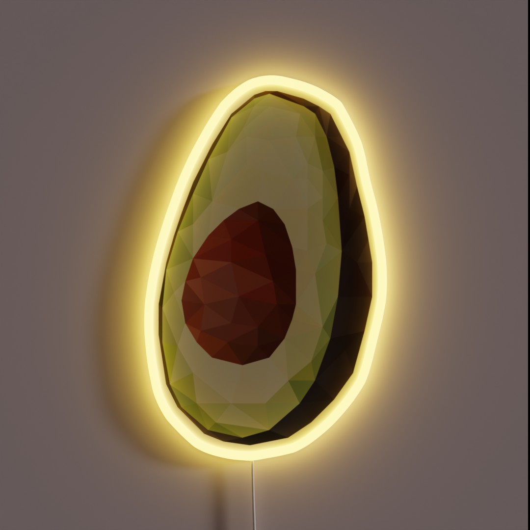 Avocado Low Poly RGB Neon Sign Avocado Low Poly RGB Neon Sign