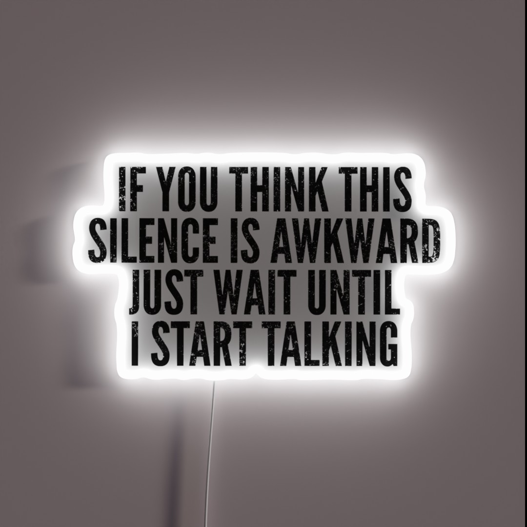 Awkward Silence Introvert Funny Saying RGB Neon Sign Awkward Silence Introvert Funny Saying RGB Neon Sign