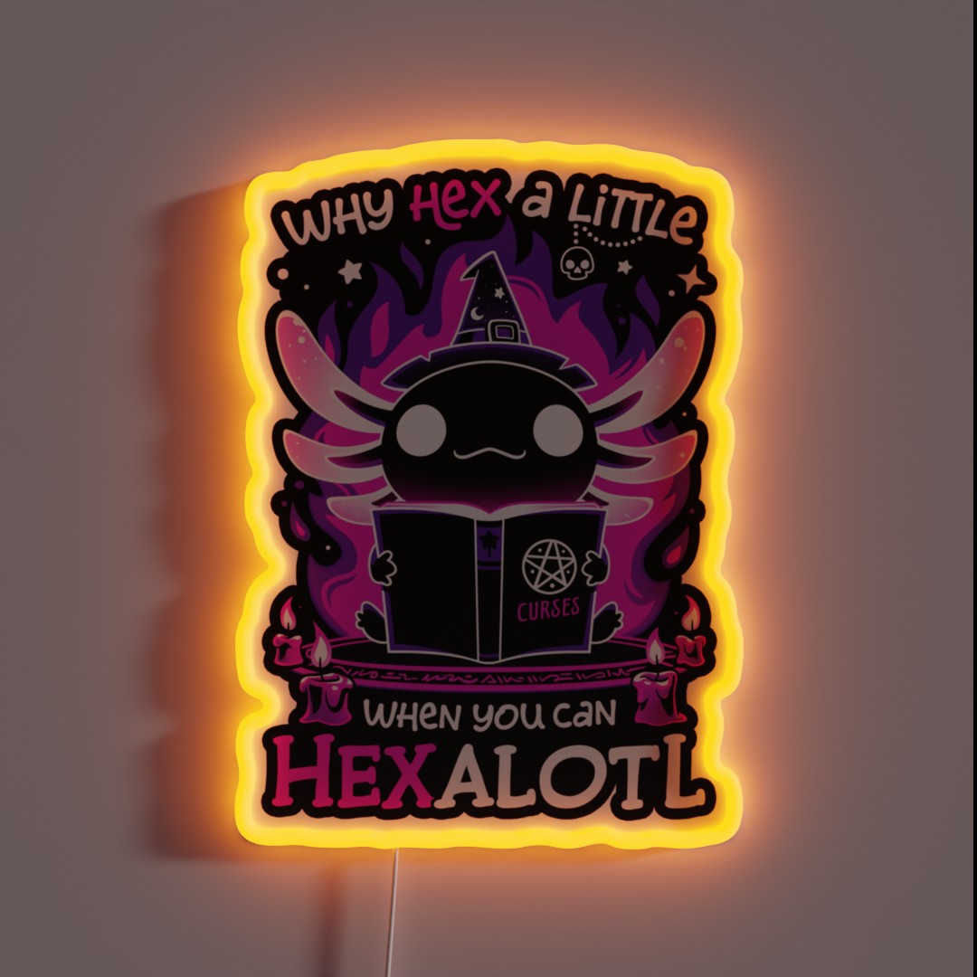 Axolotl Witching Hour Spooky Salamander RGB Neon Sign Axolotl Witching Hour Spooky Salamander RGB Neon Sign