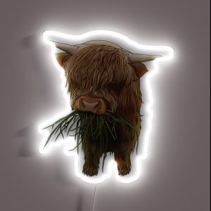 Baby Highland Cow RGB Neon Sign