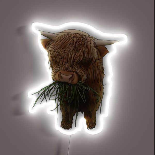 Baby Highland Cow RGB Neon Sign
