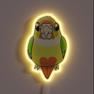Baby Pineapple Green Cheek Conure RGB Neon Sign