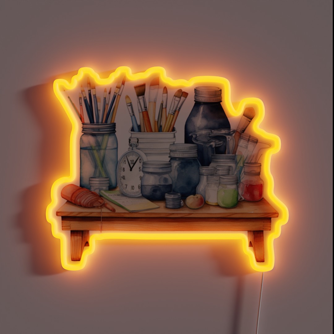 Back To School Art School Objects RGB Neon Sign Back To School Art School Objects RGB Neon Sign