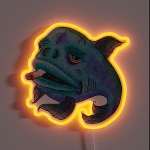 Bad Fish Smoking Joint RGB Neon Sign