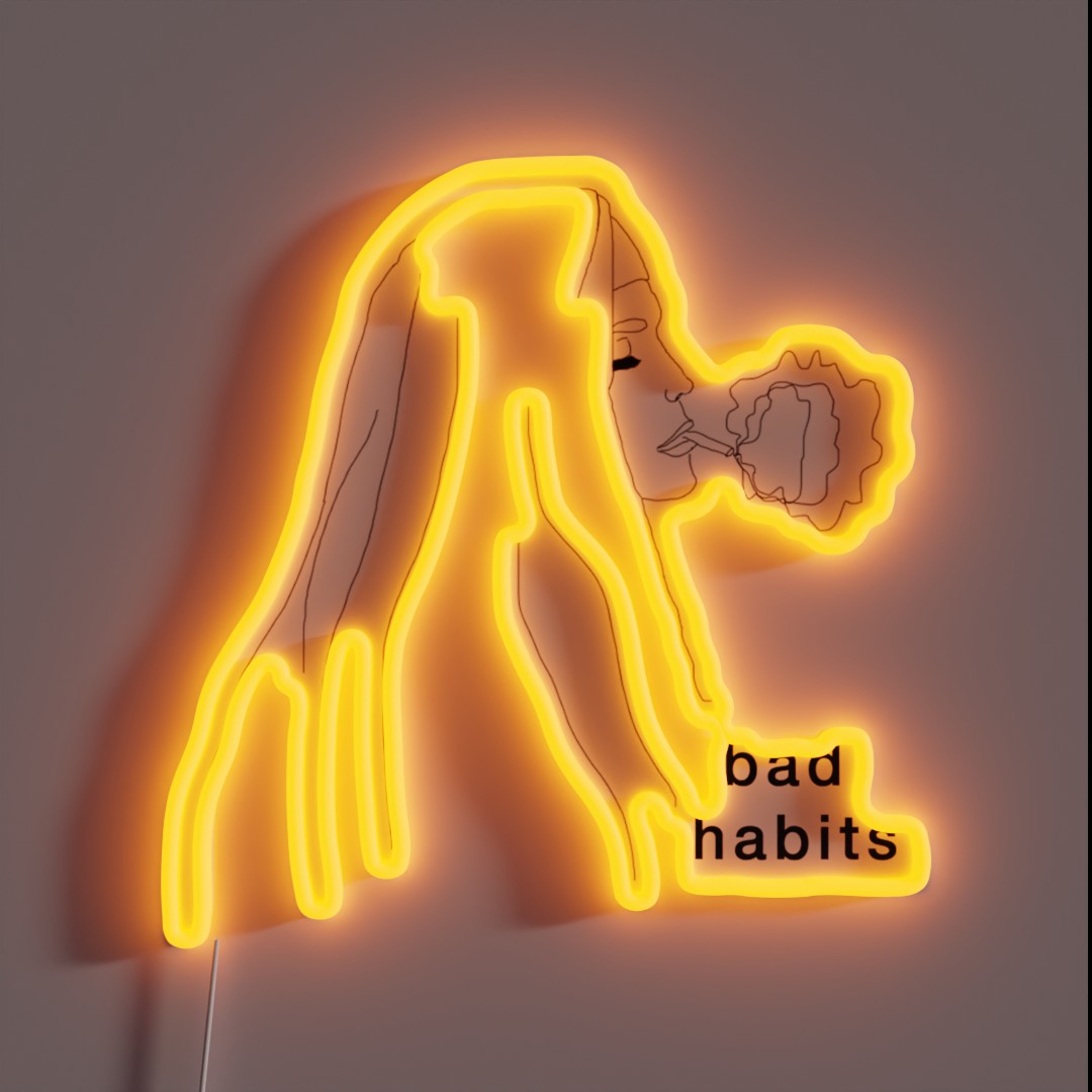 Bad Habits Nun Smoking RGB Neon Sign Bad Habits Nun Smoking RGB Neon Sign