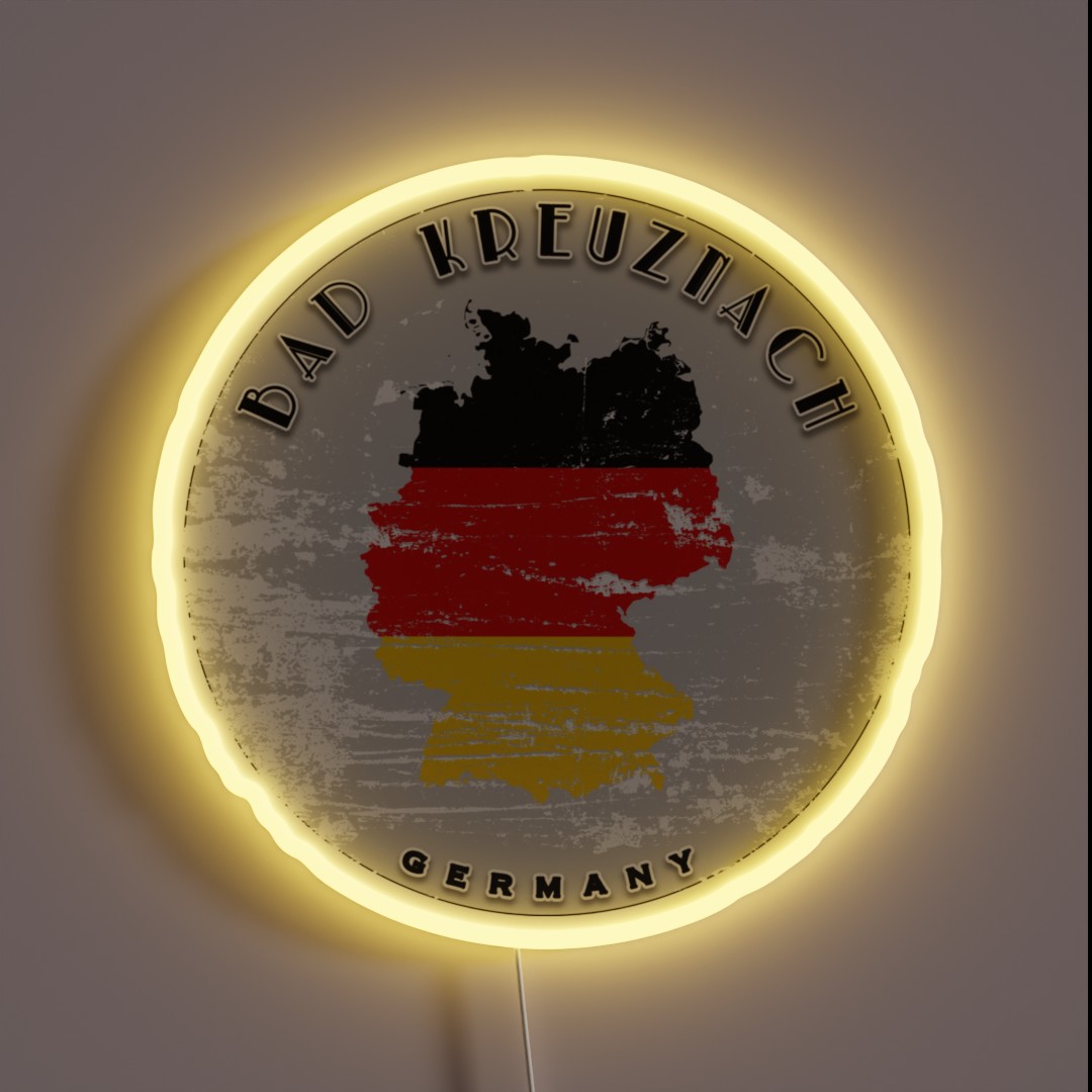 Bad Kreuznach Germany Flag Worn RGB Neon Sign Bad Kreuznach Germany Flag Worn RGB Neon Sign