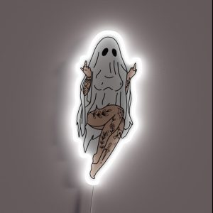 Badass Tattooed Ghost Pinup 1 RGB Neon Sign