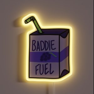 Baddie Fuel Purple Juice Box RGB Neon Sign