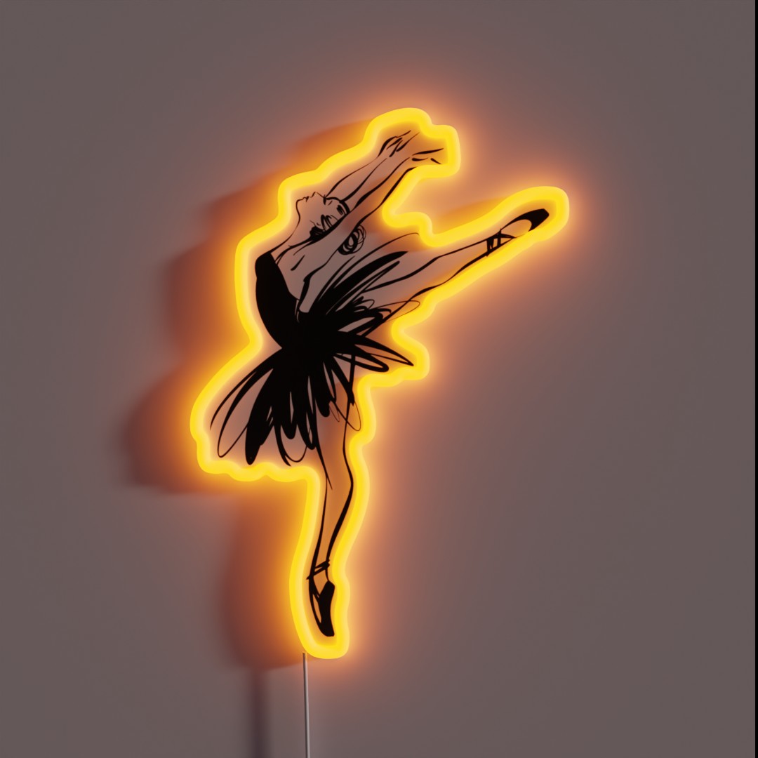 Ballerina In Tutu In Performance Position RGB Neon Sign Ballerina In Tutu In Performance Position RGB Neon Sign