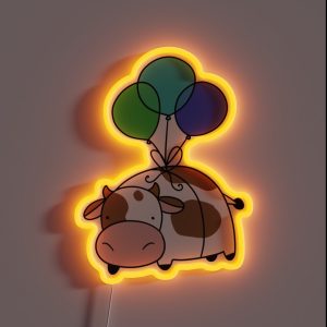 Balloon Cow RGB Neon Sign
