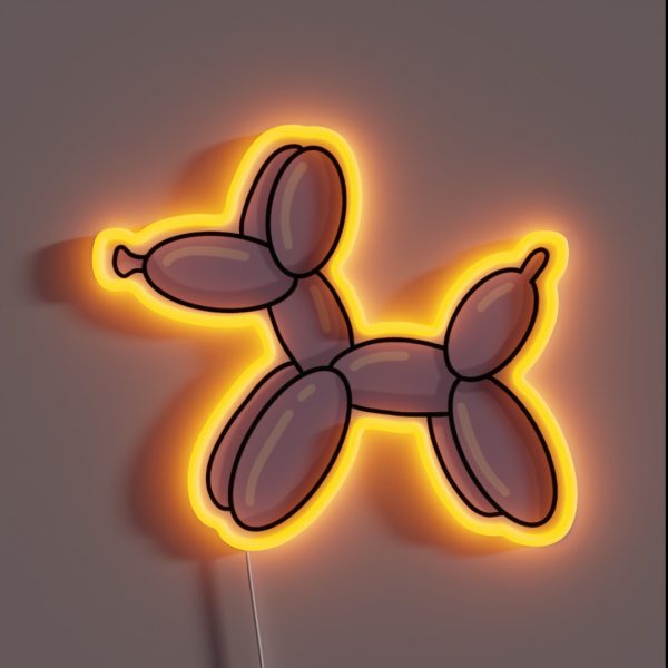 Balloon Dog Purple RGB Neon Sign