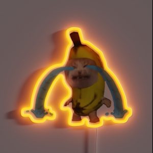 Banana Cat Crying Meme RGB Neon Sign Banana Cat Crying Meme RGB Neon Sign