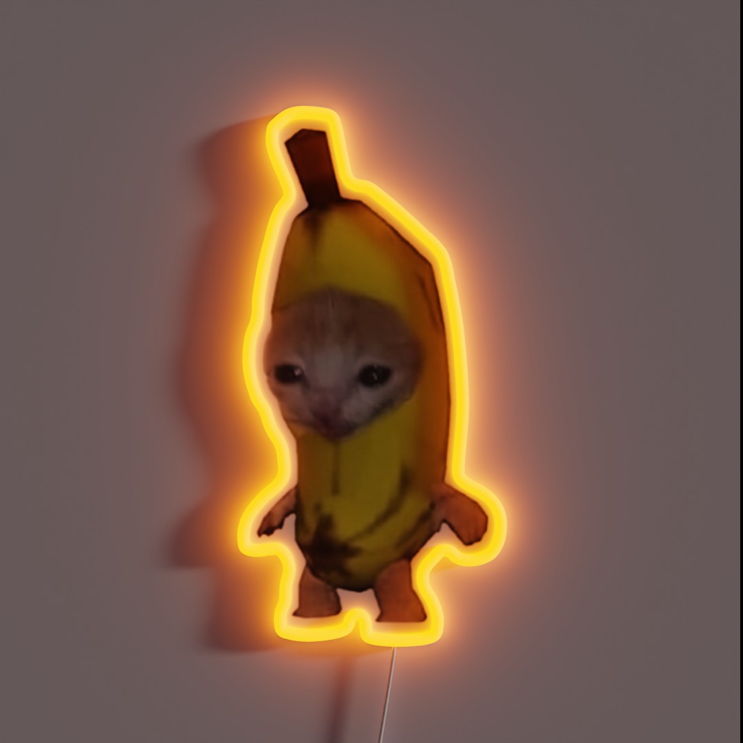 Banana Sad Cat RGB Neon Sign Banana Sad Cat RGB Neon Sign