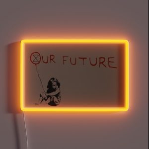 Banksy New Extinction Rebellion 2020 Our Future RGB Neon Sign Banksy New Extinction Rebellion 2020 Our Future RGB Neon Sign