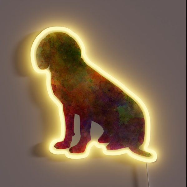 Bavarian Mountain Scenthound In Watercolor RGB Neon Sign