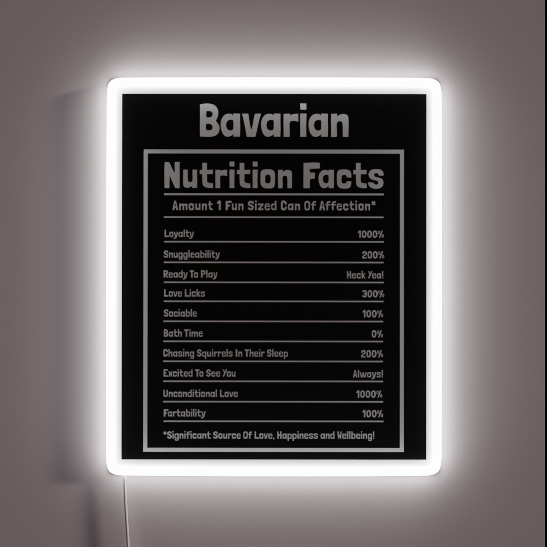 Bavarian Nutrition Facts Funny Dog Gift RGB Neon Sign Bavarian Nutrition Facts Funny Dog Gift RGB Neon Sign
