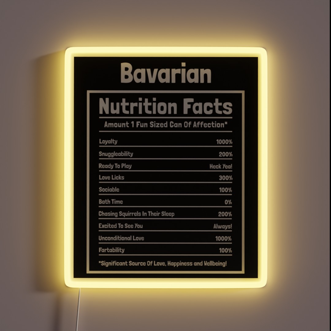 Bavarian Nutrition Facts Funny Dog Gift RGB Neon Sign Bavarian Nutrition Facts Funny Dog Gift RGB Neon Sign