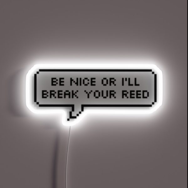 Be Nice Or I Ll Break Your Reed RGB Neon Sign